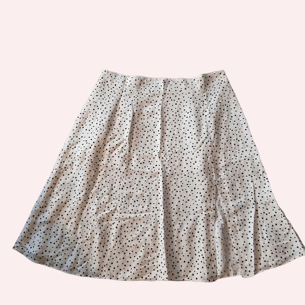 Loft Black Polka Dot Skirt
